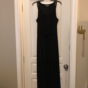 Long black maxi w/ beaded detail and drawstring